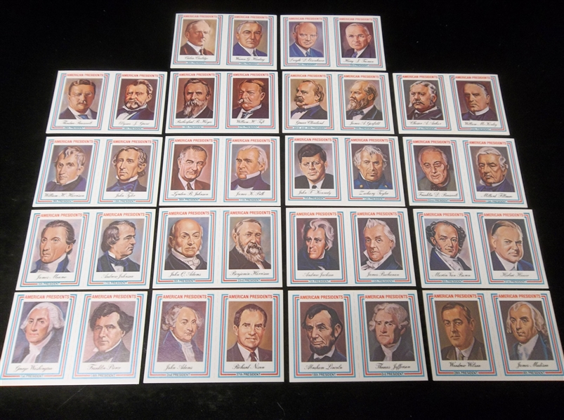 1974 Kellogg’s Pop-Tarts “American Presidents” 2-Card Panel Complete Set of 18 Panels (36 Cards)