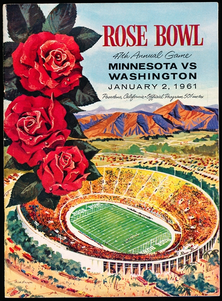 January 2, 1961 Rose Bowl College Ftbl. Program- Minnesota vs. Washington