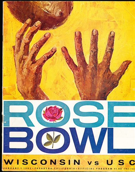 January 1, 1963 Rose Bowl College Ftbl. Program- Wisconsin vs. USC