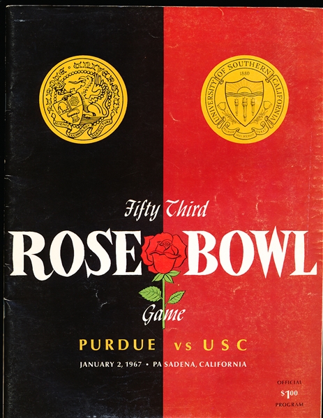 January 2, 1967 Rose Bowl College Ftbl. Program- Purdue vs. USC
