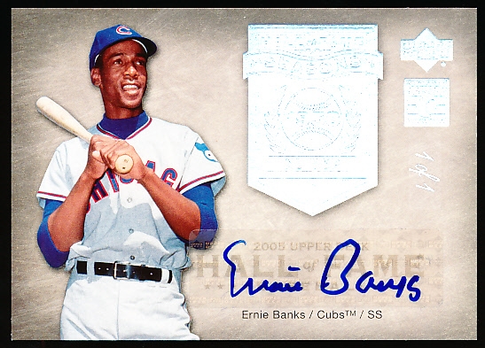 2005 Upper Deck Hall of Fame Baseball- Hall of Fame Seasons “1958”- #HFS-EB1 Ernie Banks- Autograph Rainbow- 1 of 1