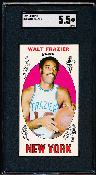 1969-70 Topps Basketball- #98 Walt Frazier, Knicks- SGC 5.5 (Ex+)