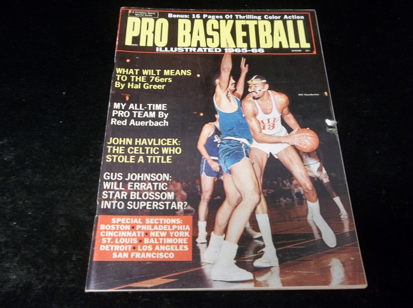 Winter 1965-66 Complete Sports “Pro Basketball” Magazine- Wilt Chamberlain Cover