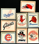 1961-62 Fleer Team Bb Decals- 8 Diff- White background/Red backs