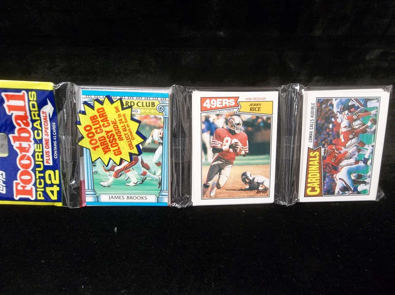 1987 Topps Football- Unopened Rack Pack with Jerry Rice on Top (middle)- NrMt- 42 cards