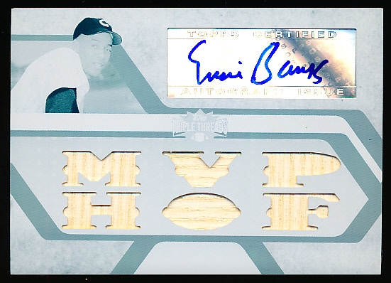 2008 Topps Triple Threads Bb- “Relics Autographs White Whale Printing Plate”- #TTAR-37 Ernie Banks, Cubs- 1/1