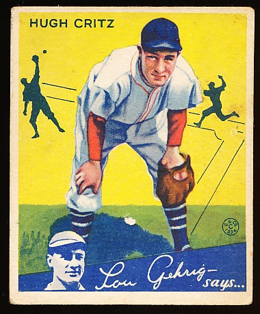 1934 Goudey Bb- #17 Hugh Critz, NY Giants