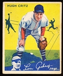 1934 Goudey Bb- #17 Hugh Critz, NY Giants