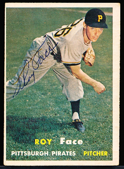 Autographed 1957 Topps Bsbl. #166 Roy Face, Pirates