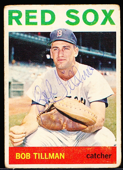 Autographed 1964 Topps Bsbl. #112 Bob Tillman, Red Sox