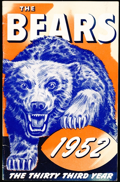 1952 Chicago Bears Football Media Guide