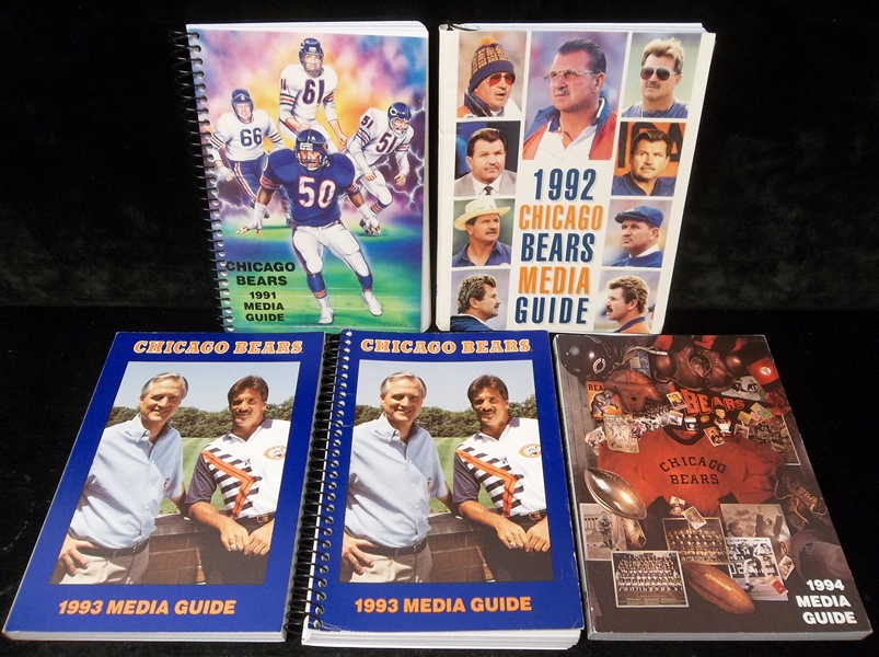 Chicago Bears Football Media Guides- 4 Guides