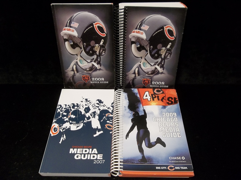 Chicago Bears Football Media Guides- 4 Guides