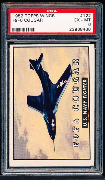 1952 Topps “Wings”- #122 F9F6 Cougar- PSA Ex-MT 6