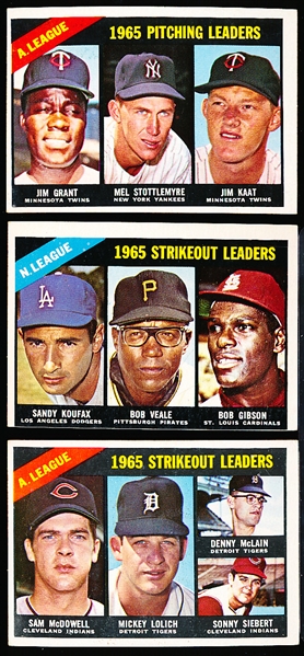 1966 Topps Baseball- 3 Diff Leader Cards