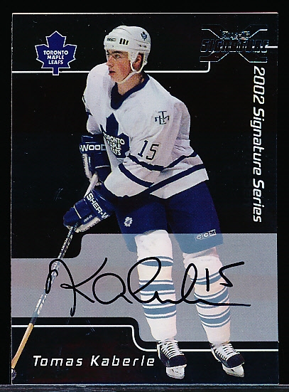 2002-03 In The Game Hockey- “Signature X”- #50 Tomas Kaberle, Maple Leafs