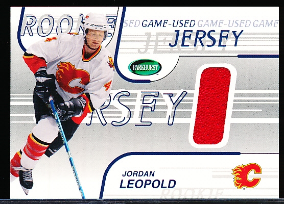 2002-03 Parkhurst Hockey- “Game Jersey”- #GJ-55 Jordan Leopold, Flames