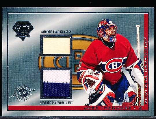 2003-04 Pacific Luxury Suite Hockey- #12 Jose Theodore, Canadiens- Stick/ Jersey Combo- #93/300