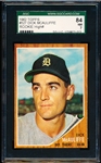 1962 Topps Baseball- #527 Dick McAliffe RC, Tigers- Hi# - SGC 7 (NM)
