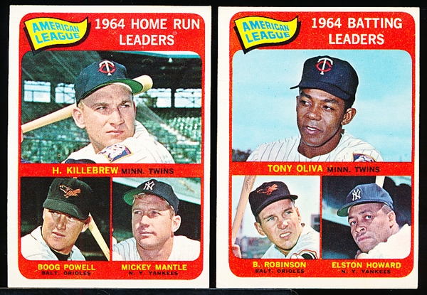 1965 Topps Bb- 2 Diff Leader Cards