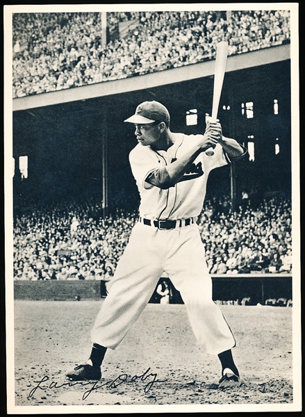1949 Cleveland Indians 6-1/2” x 9” Team Issue- Larry Doby
