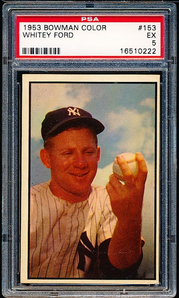 1953 Bowman Bb Color- #153 Whitey Ford, Yankees- PSA Ex 5