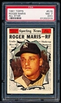 1961 Topps Baseball- #576 Roger Maris All Star- PSA NM 7 (OC)- Hi#.