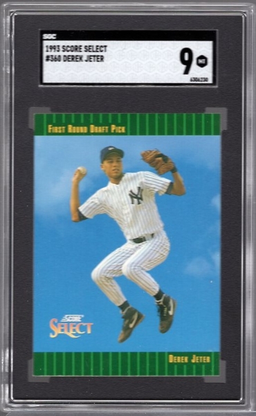 1993 Score Select Baseball- #360 Derek Jeter RC, Yankees- SGC 9 (MT)