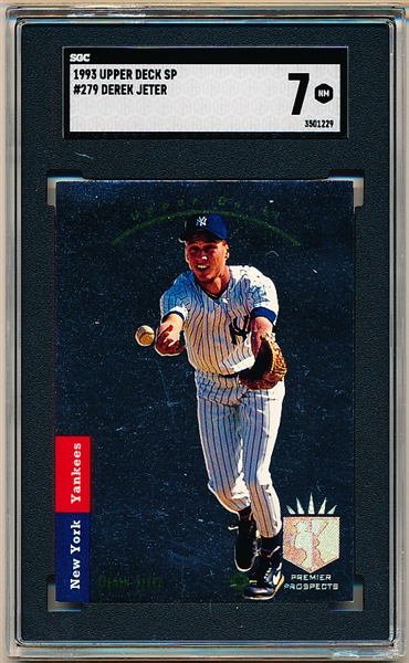 1993 Upper Deck SP Baseball- #279 Derek Jeter RC, Yankees- SGC 7 (NM)
