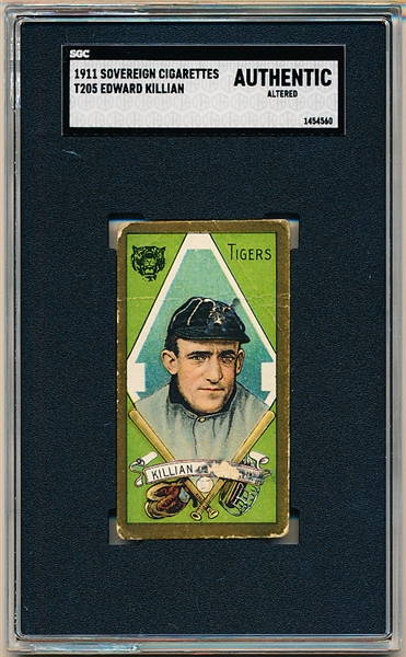 1911 T205 Bb- Edward Killian, Tigers- SGC Authentic (Altered)- Sovereign Back