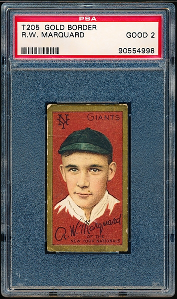 1911 T205 Bb- R. W. Marquard, NY Giants- PSA Good 2- Piedmont Back