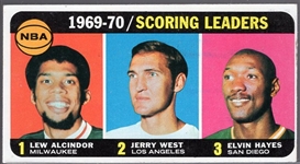 1970-71 Topps Basketball- #1 Scoring Leaders- Alcindor/ West/ E. Hayes