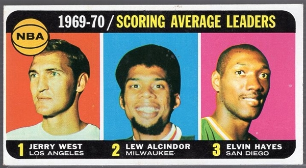 1970-71 Topps Basketball- #2 Scoring Avg. Leaders- West/ Alcindor/ Hayes