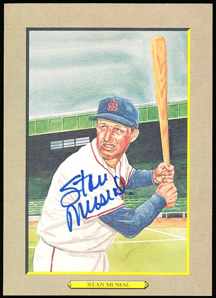 Autographed 1985 Perez-Steele BB HOF Great Moments- #11 Stan Musial, Cardinals