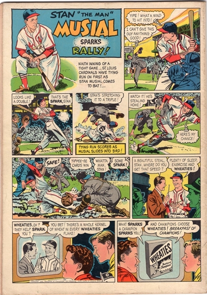August 1953 Tom and Jerry #99 Comic Book with Stan Musial Wheaties Back Cover Ad