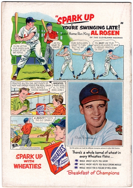 May 1954 Red Ryder #130 Comic Book with Al Rosen Wheaties Back Cover Ad