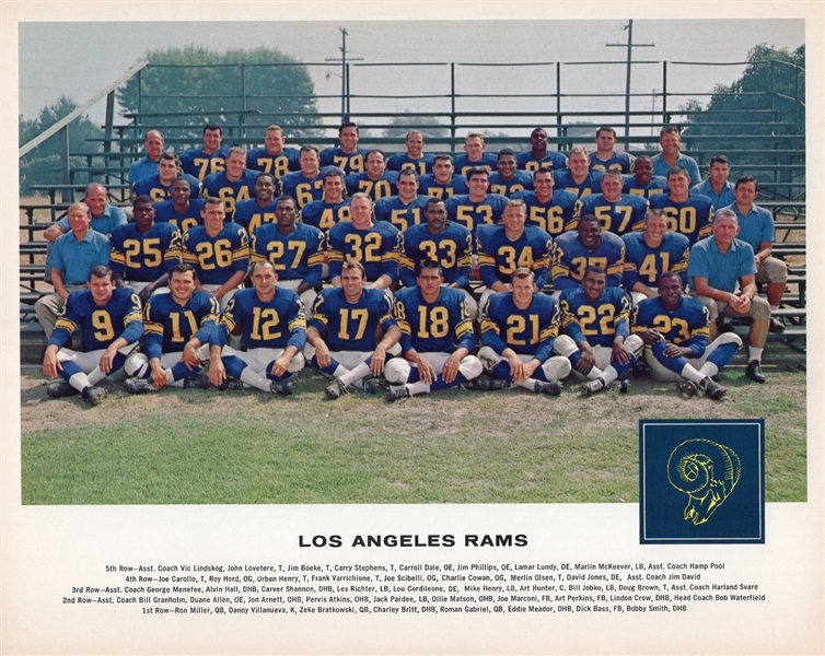 1962 Tang NFL Team Photos- Los Angeles Rams