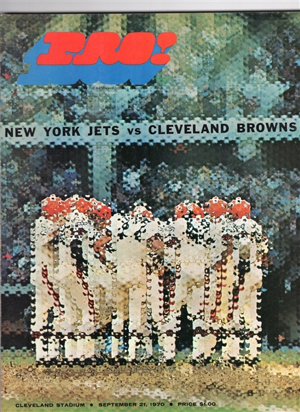 September 21, 1970 New York Jets @ Cleveland Browns NFL Program- 1st Monday Night Football Game!