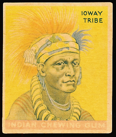 1930’s Goudey Gum Co. “Indian Gum Series of 48- Red Stripe” (R73-3)- #115 Ioway Tribe- Tough Series!