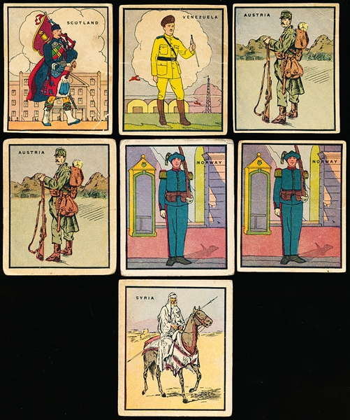 1930’s E. Rosen Co. “Soldier Cards” (R139)- 7 Asst.