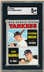 1970 Topps Baseball- #189 Thurman Munson RC, Yankees- SGC Graded EX 5