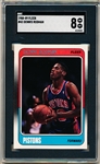 1988-89 Fleer Basketball- #43 Dennis Rodman RC, Pistons- SGC Graded NM-MT 8