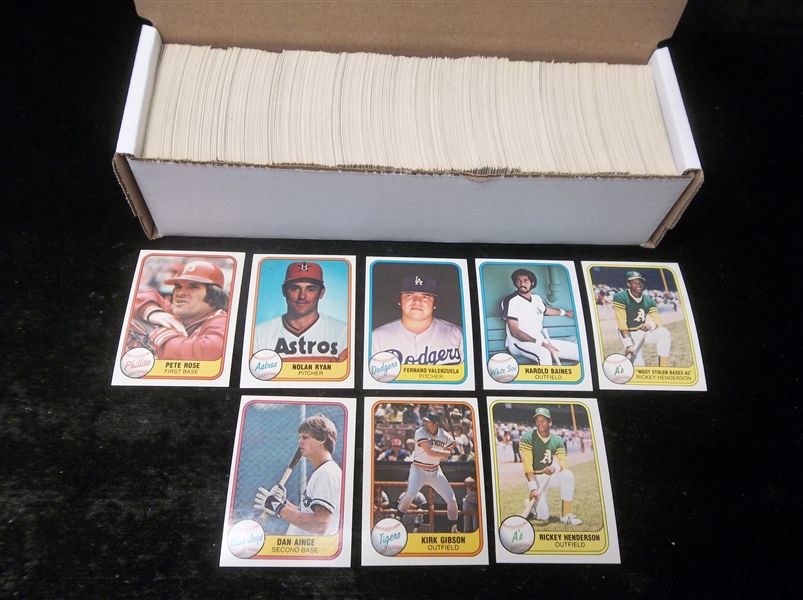 1981 Fleer Baseball Complete Set of 660 Plus Several Variations! 