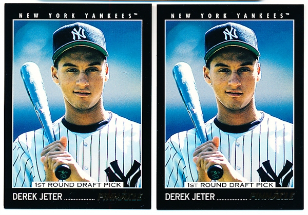 1992 Pinnacle Baseball- #457 Derek Jeter RC, Yankees- 2 Cards