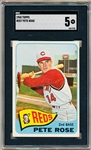 1965 Topps Bb- #207 Pete Rose, Reds- SGC 5 (Ex)