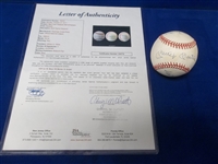 Autographed Willie, Mickey, & The Duke Official NL MLB Baseball- JSA Letter Certified