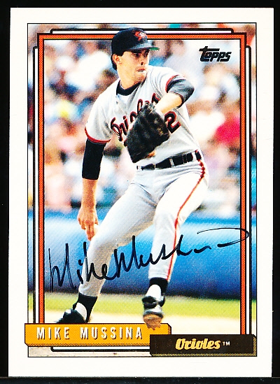 Autographed 1992 Topps Bsbl. #242 Mike Mussina, Orioles