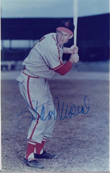 Autographed Stan Musial St. Louis Cardinals MLB Color 3-¾” x 5-¾” Photo