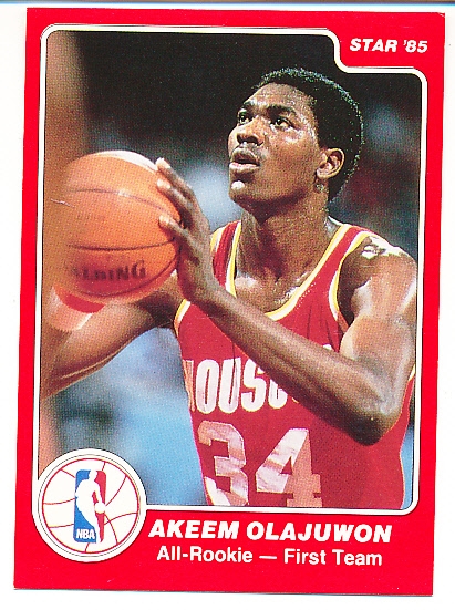 1985 Star Co. Basketball- All Rookie Team- #1 of 11 Akeem Olajuwon