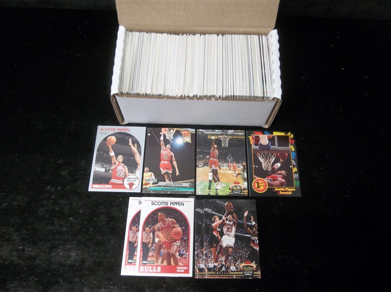Scottie Pippen Basketball Card Lot of 350 Cards- mostly 1989 thru 1993
